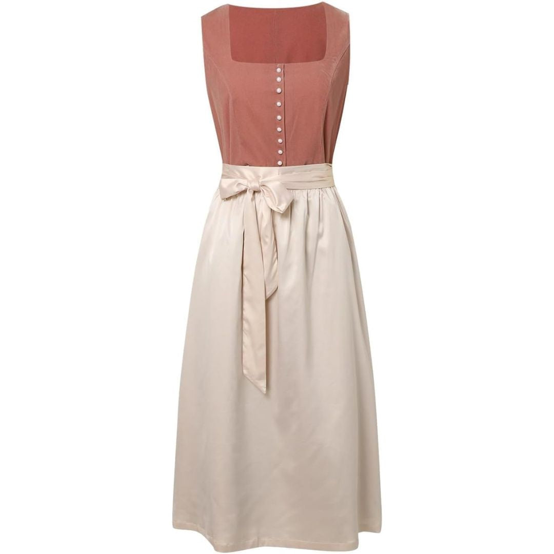 Traditionele dames dirndl jurk met vierkante halslijn, Beierse elegantie, perfecte Oktoberfest outfit, midi-lengte.