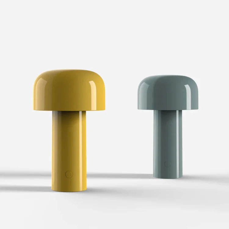 Draagbare LED-tafellamp in paddenstoelvorm met driekleurige dimfunctie, moderne esthetiek, ideaal voor stijlvolle verlichting.