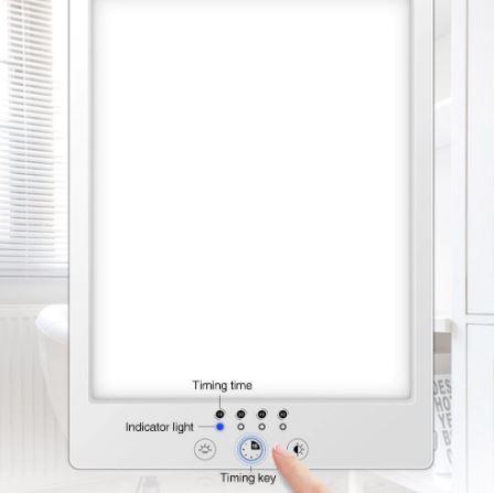Compacte draagbare zonlichttherapielamp met 56 LED-kralen, instelbare helderheid voor stemmingsverbetering.