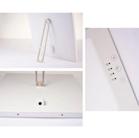 Compacte draagbare zonlichttherapielamp met 56 LED-kralen, instelbare helderheid voor stemmingsverbetering.