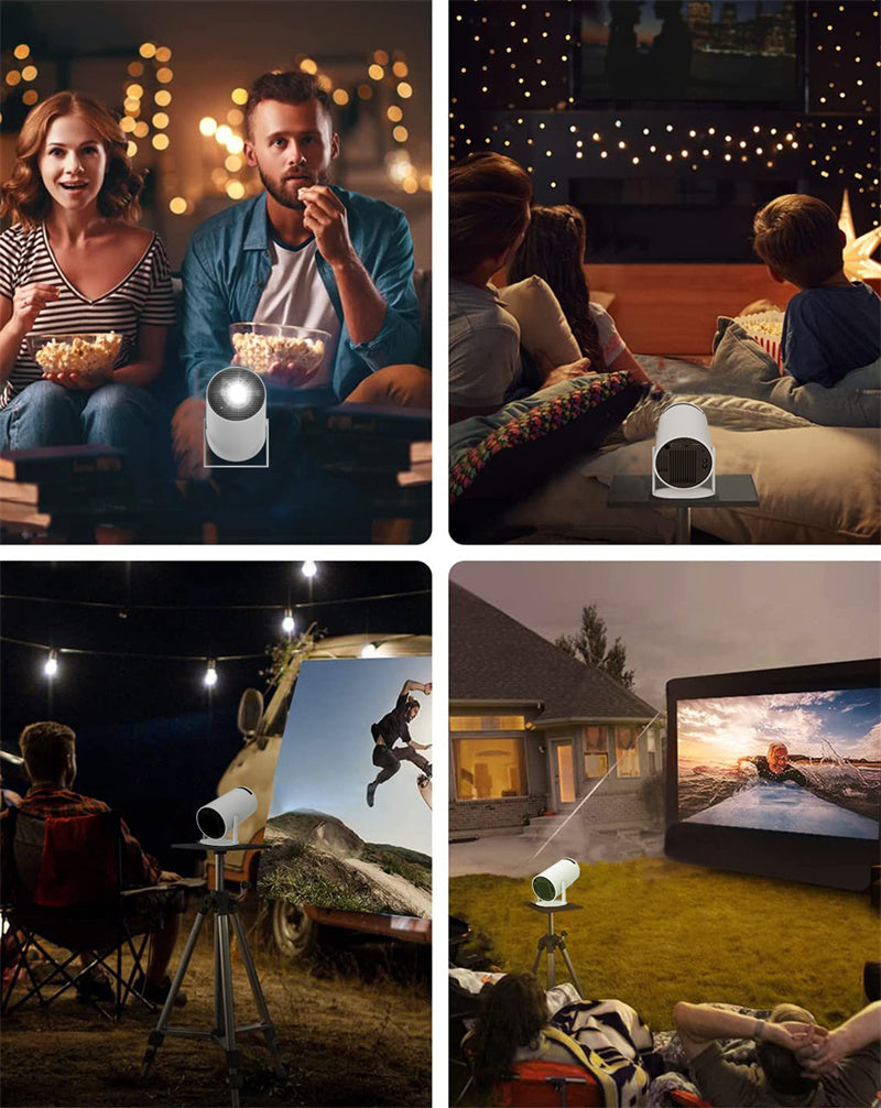 Draagbare 4K Smart Projector met WiFi & Bluetooth, 180 graden draaibaar, ideaal voor hoogwaardige thuisbioscoop projecties.