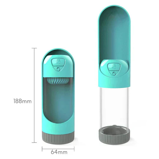 Draagbare drinkfontein met filter voor huisdieren, éénknopsbediening, compact, ideaal voor wandelingen en reizen, spatwaterdicht