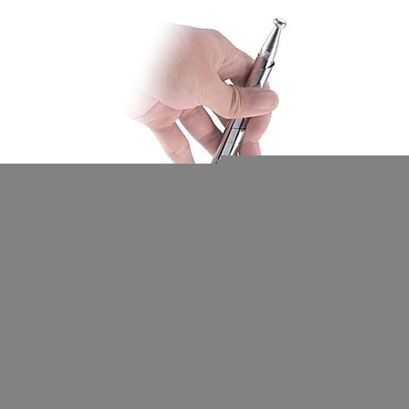Draagbare, veelzijdige metalen staf in compacte vorm, ideaal voor zelfverdediging en magische effecten, zilverkleurig.