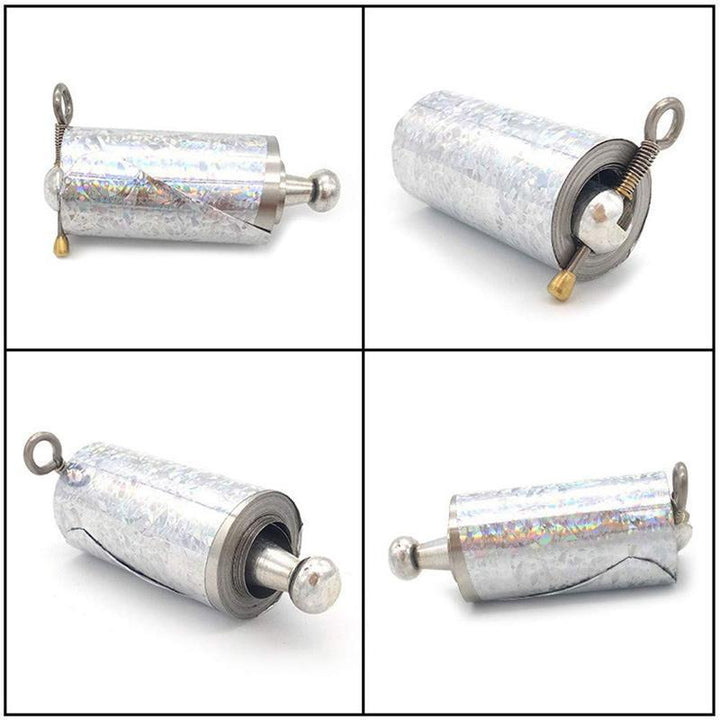 Draagbare, veelzijdige metalen staf in compacte vorm, ideaal voor zelfverdediging en magische effecten, zilverkleurig.