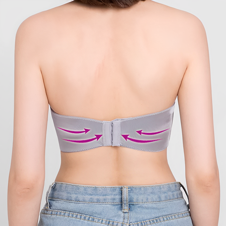 Strapless push-up BH met siliconen grip, biedt maximale lift en onzichtbare ondersteuning, ideaal voor strapless jurken.