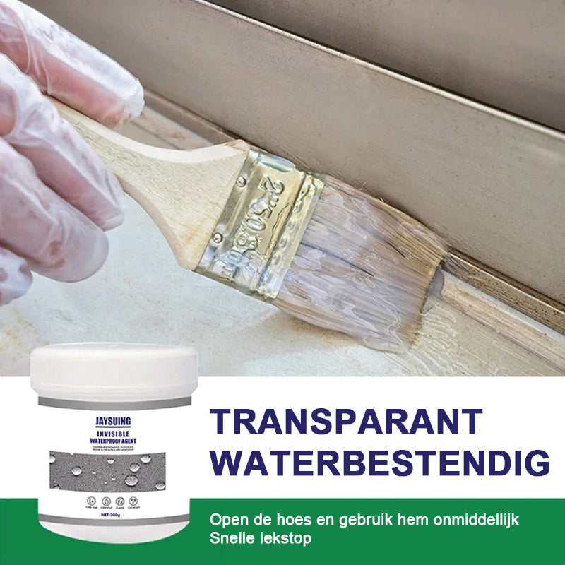 Doe-het-zelf reparatie: transparant afdichtmiddel aanbrengen voor waterdichte bescherming tegen lekkage.