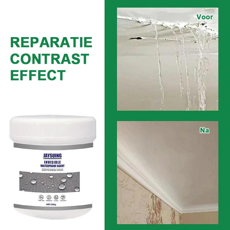 Glanzend oppervlak na aanbrengen transparante coating, waterdicht en vochtwerend. Directe lekkage oplossing.