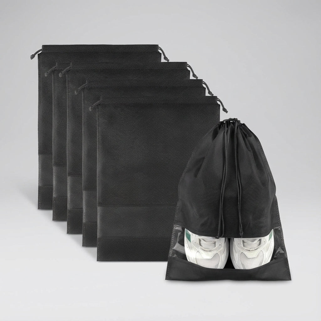 Praktische trekkoord schoenenzak voor reizen, houdt je schoenen netjes en gescheiden in elke tas. Gemakkelijk.