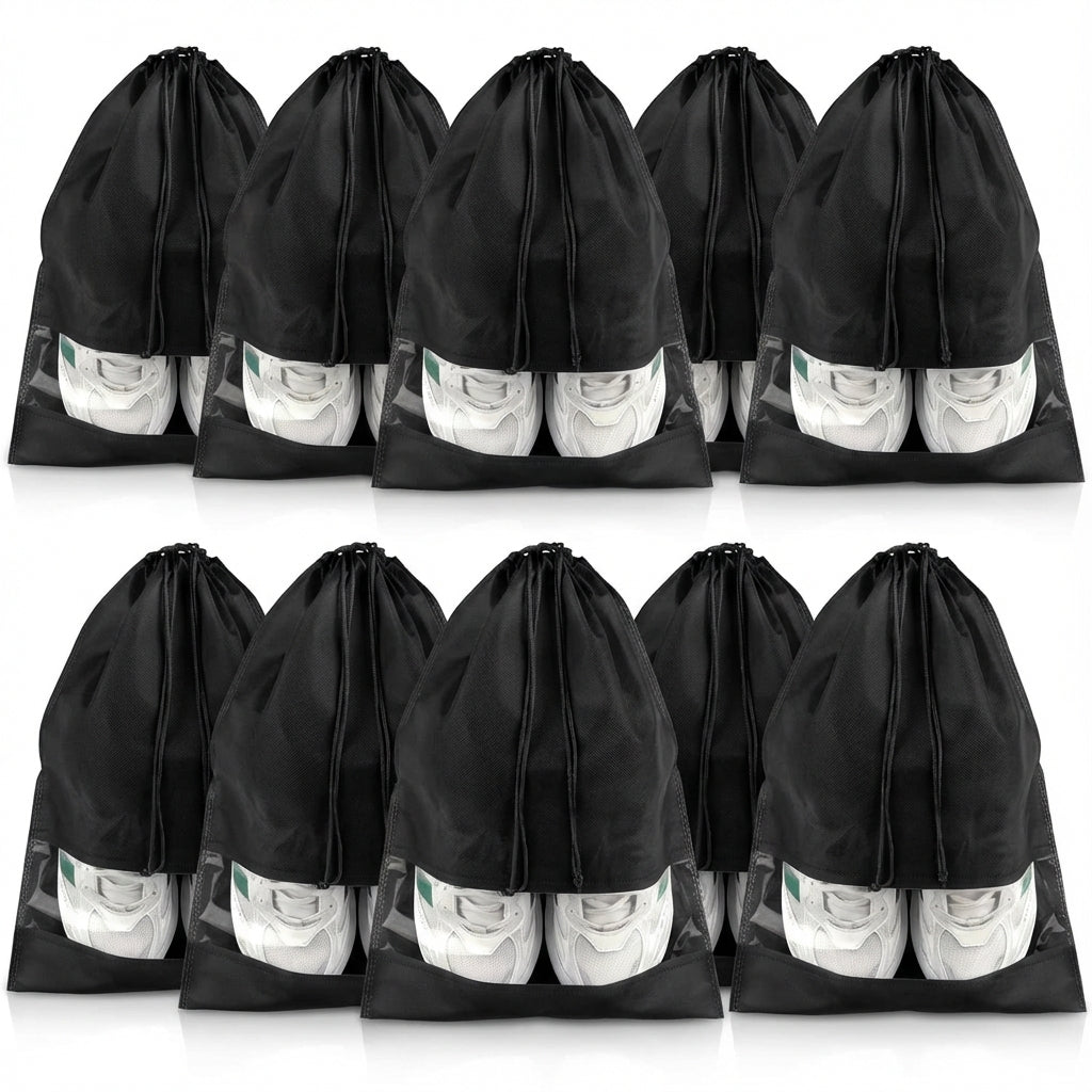 Meerdere trekkoord schoenopbergzakken TravelSacko, perfect voor het organiseren van al je schoenen in een reiskoffer.