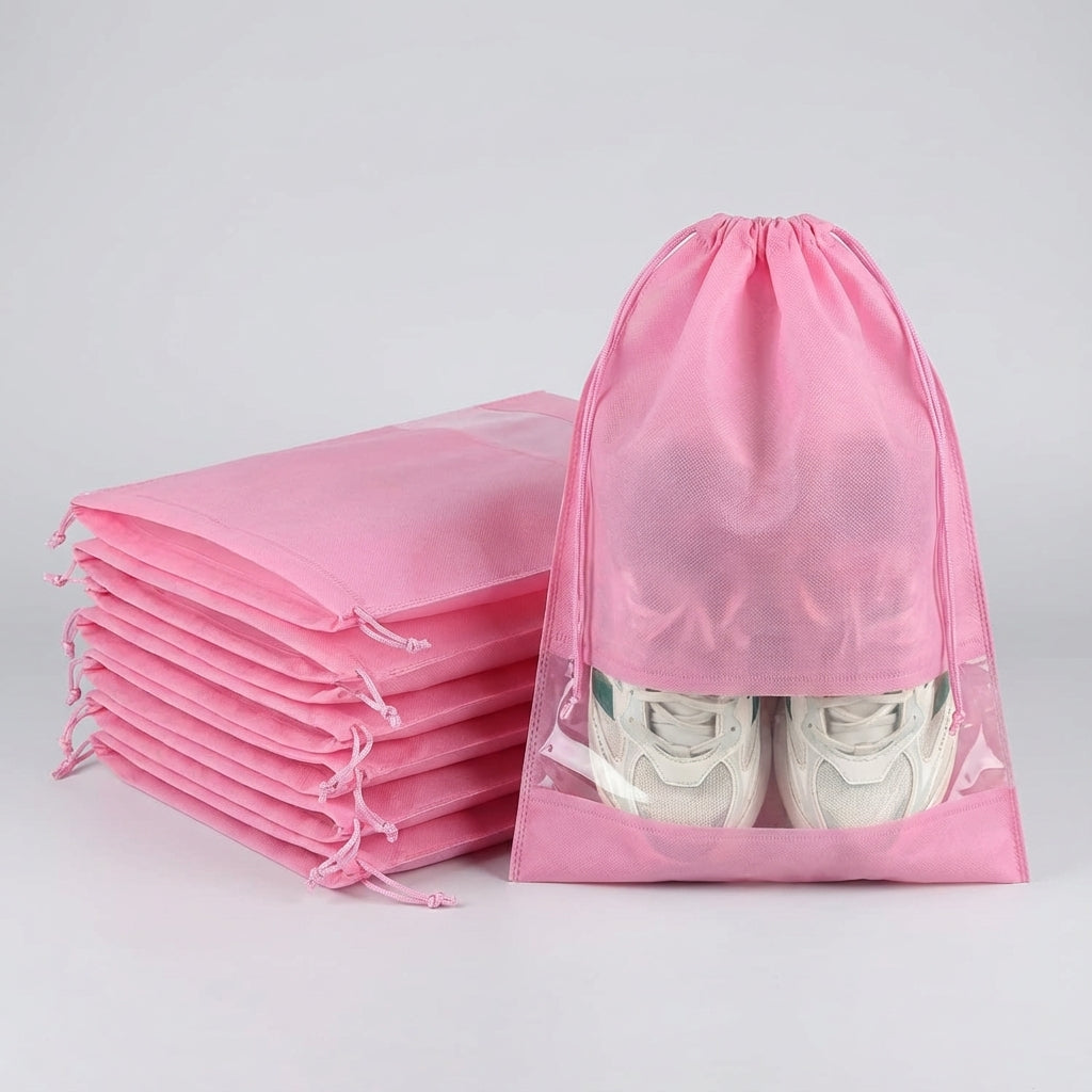 Compacte trekkoord schoenopbergzak, handig voor het opslaan van schoenen thuis of in je reistas. Houdt ze stofvrij.