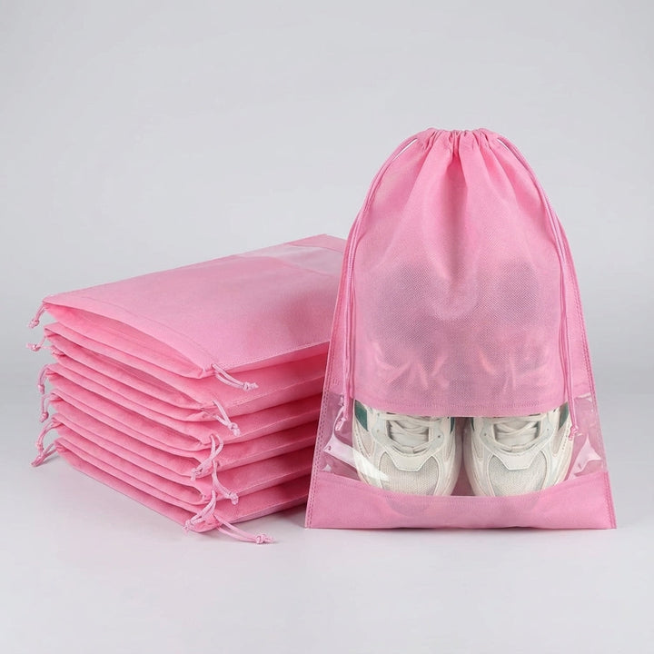 Compacte trekkoord schoenopbergzak, handig voor het opslaan van schoenen thuis of in je reistas. Houdt ze stofvrij.