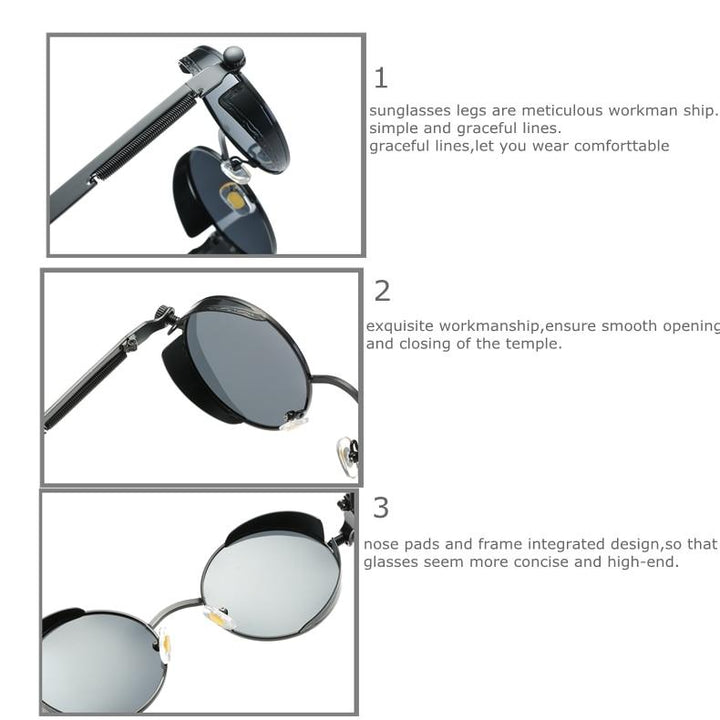 Unisex vintage zonnebril met gepolariseerde UV400-lenzen, elegante retro-look in brons voor dames en heren.