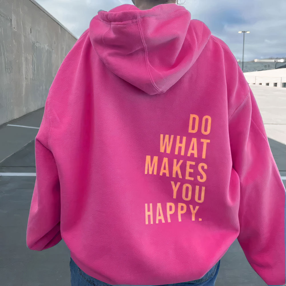 Urban dames kledingstuk: hoodie met opvallende opdruk, ideaal voor een relaxte en hippe look.
