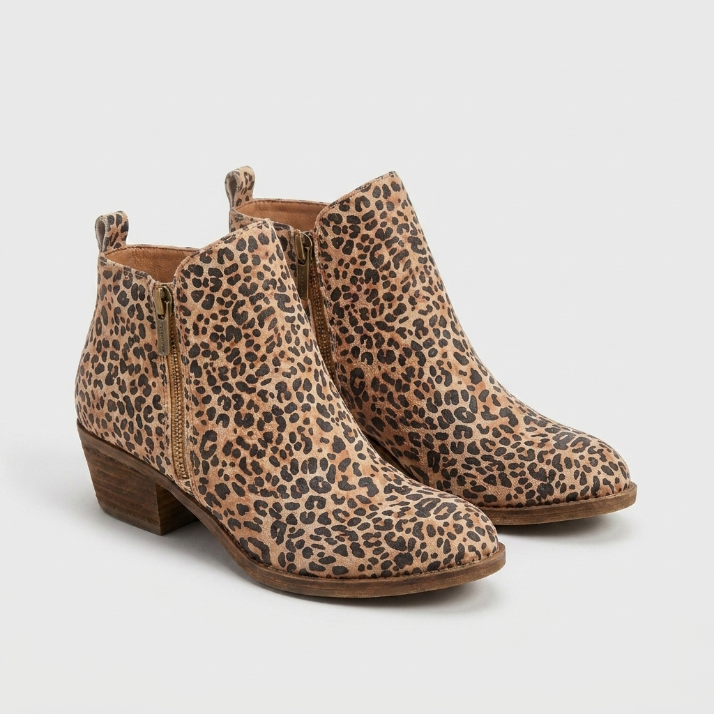 Stijlvolle dames enkellaarsjes met hak, ideaal voor zomerse dagen. Trendy schoenen met modieus design.
