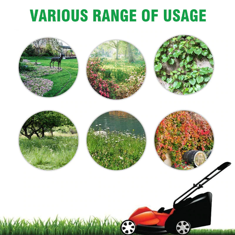 Trimmerkop van mangaanstaal met 6 scherpe messen, ideaal voor het snijden van gras, takken en onkruid in de tuin.