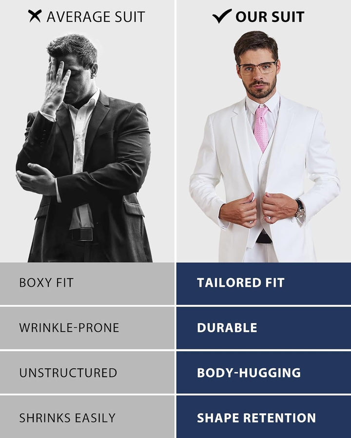 Heren tweedelig pak Ralph van polyester, voor een elegante, comfortabele en veelzijdige look.