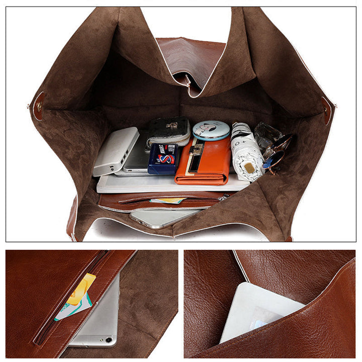 Extra grote elegante leren weekendtas met modern design in veelzijdige kleuren, perfecte dames tas.