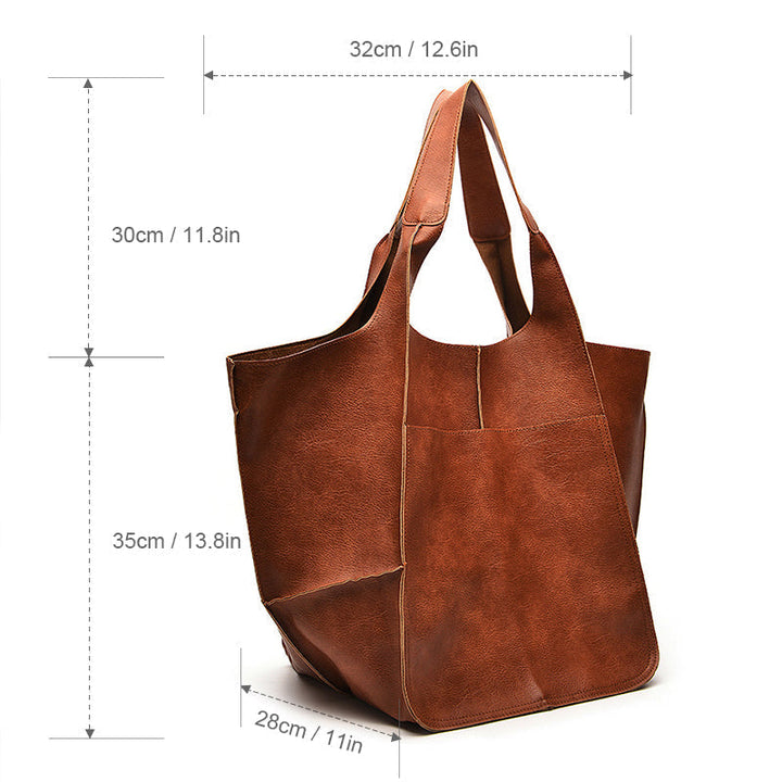 Extra grote elegante leren weekendtas met modern design in veelzijdige kleuren, perfecte dames tas.