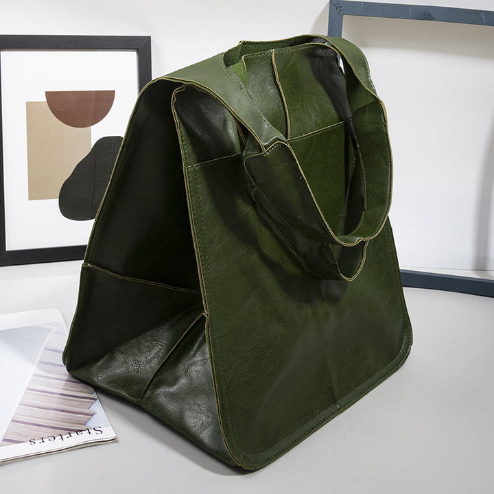 Extra grote elegante leren weekendtas met modern design in veelzijdige kleuren, perfecte dames tas.