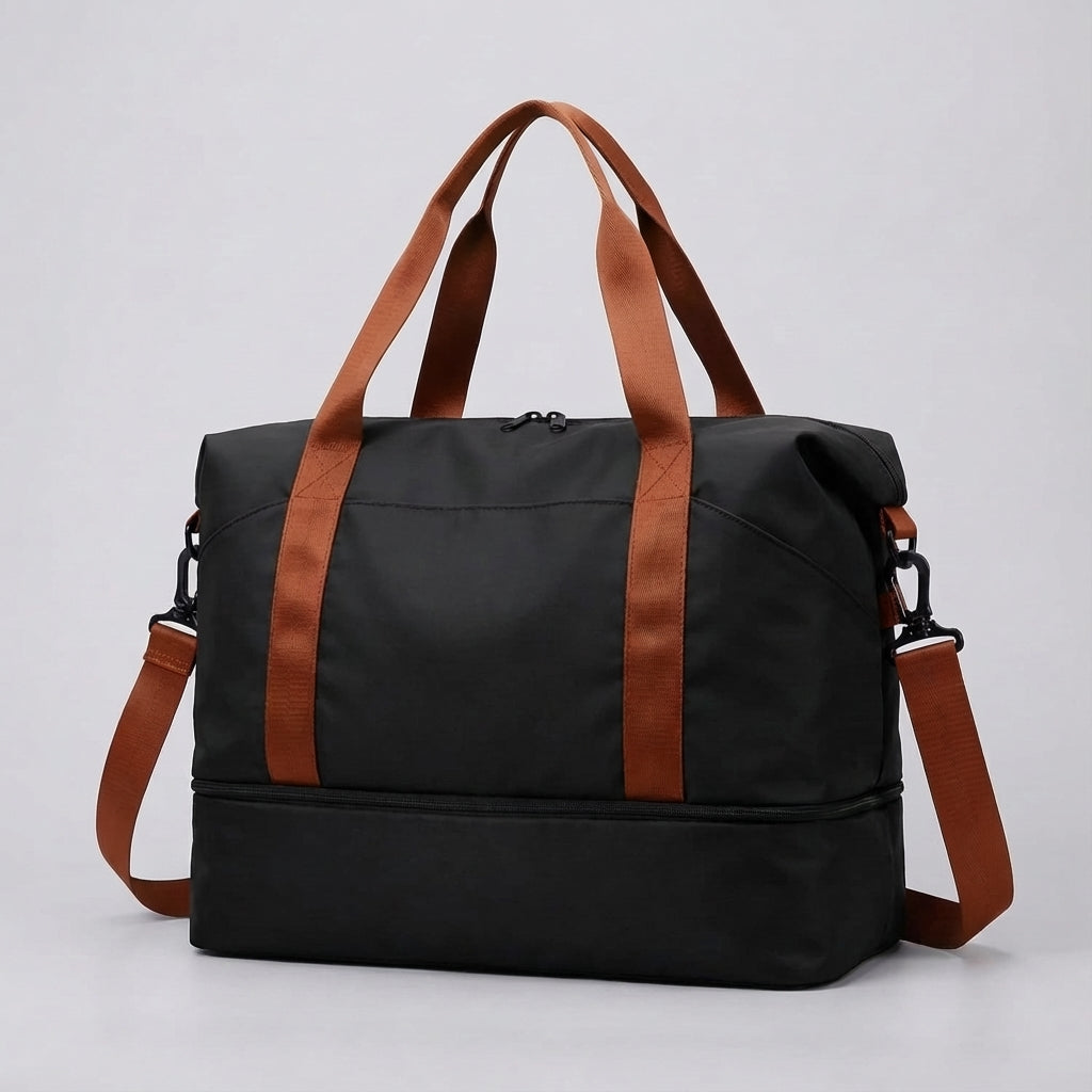 Praktische waterdichte reistas, te gebruiken als handbagage of uitbreidbare weekendtas. Flexibel en compact.
