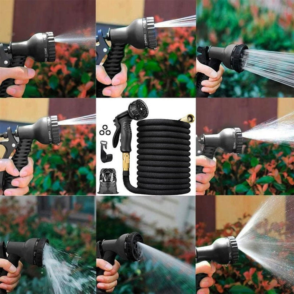 Klitvrije en duurzame tuinslang met messing koppelingen, flexibel en waterbesparend voor elke tuinier.