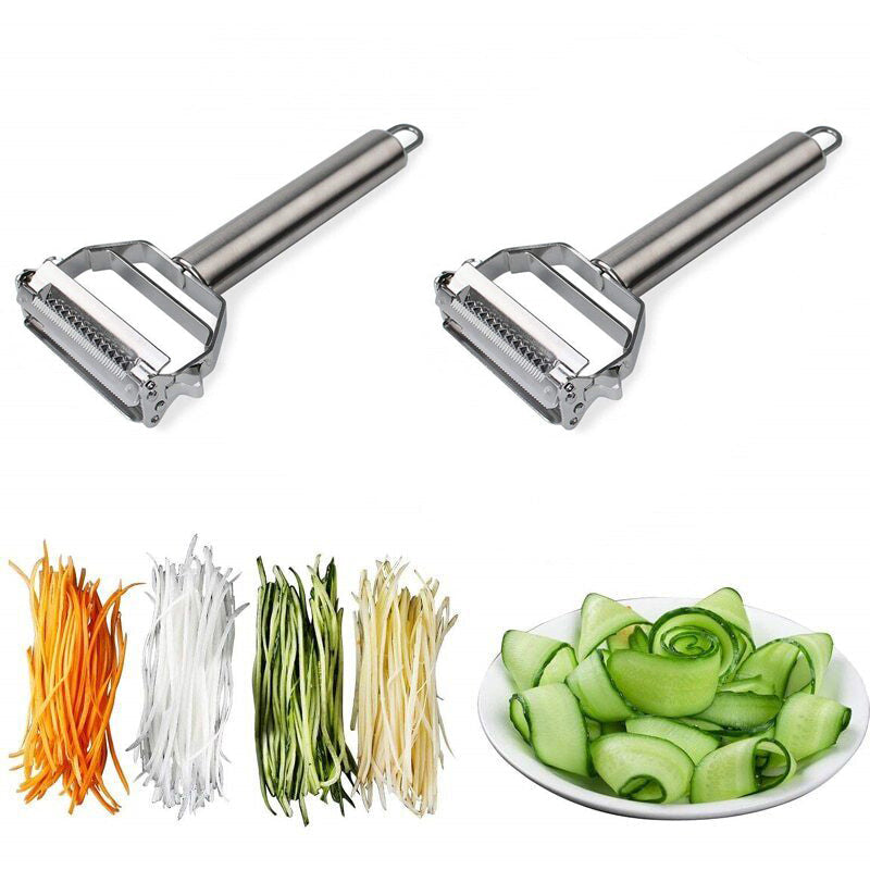 Ultrascherpe, roestvrijstalen groenteschiller met dubbele messen voor perfect schillen en julienne snijden.