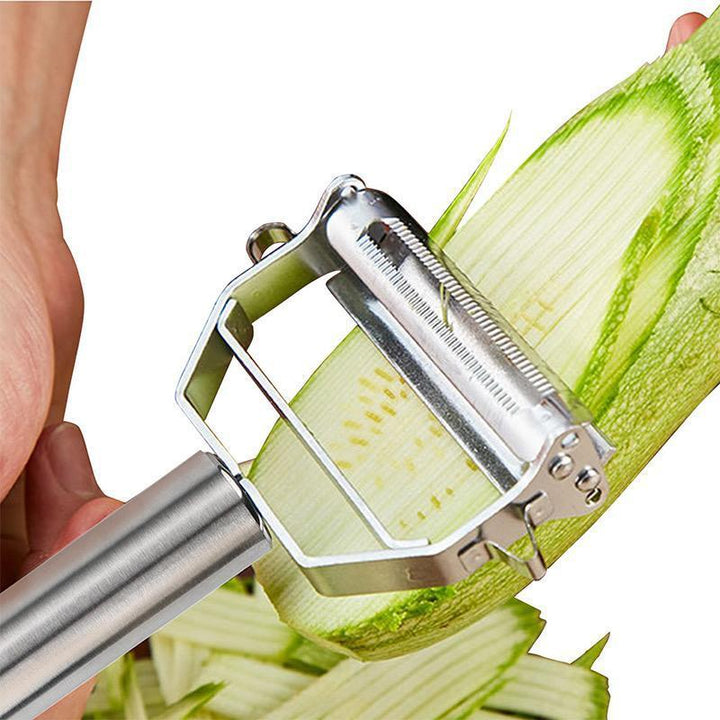 Ultrascherpe, roestvrijstalen groenteschiller met dubbele messen voor perfect schillen en julienne snijden.