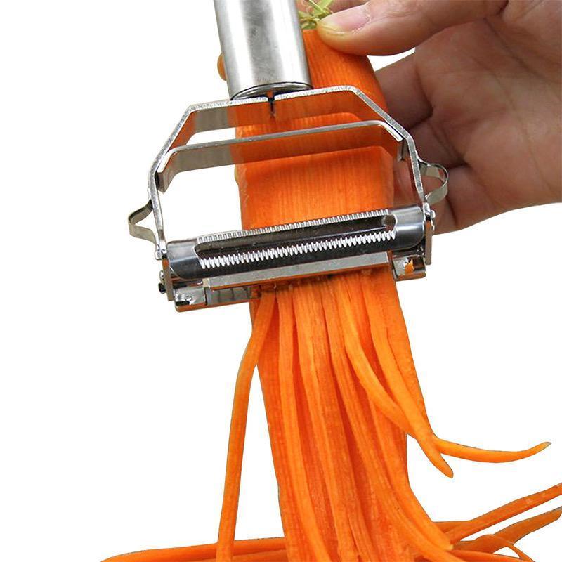 Ultrascherpe, roestvrijstalen groenteschiller met dubbele messen voor perfect schillen en julienne snijden.