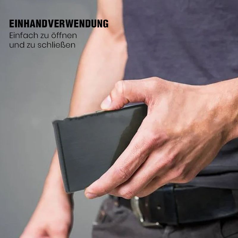 Ultradunne RFID-kaarthouder, diefstalbeveiliging, stijlvol ontwerp, roestvrij staal, plaats voor 6 kaarten, ideaal voor vrouwen