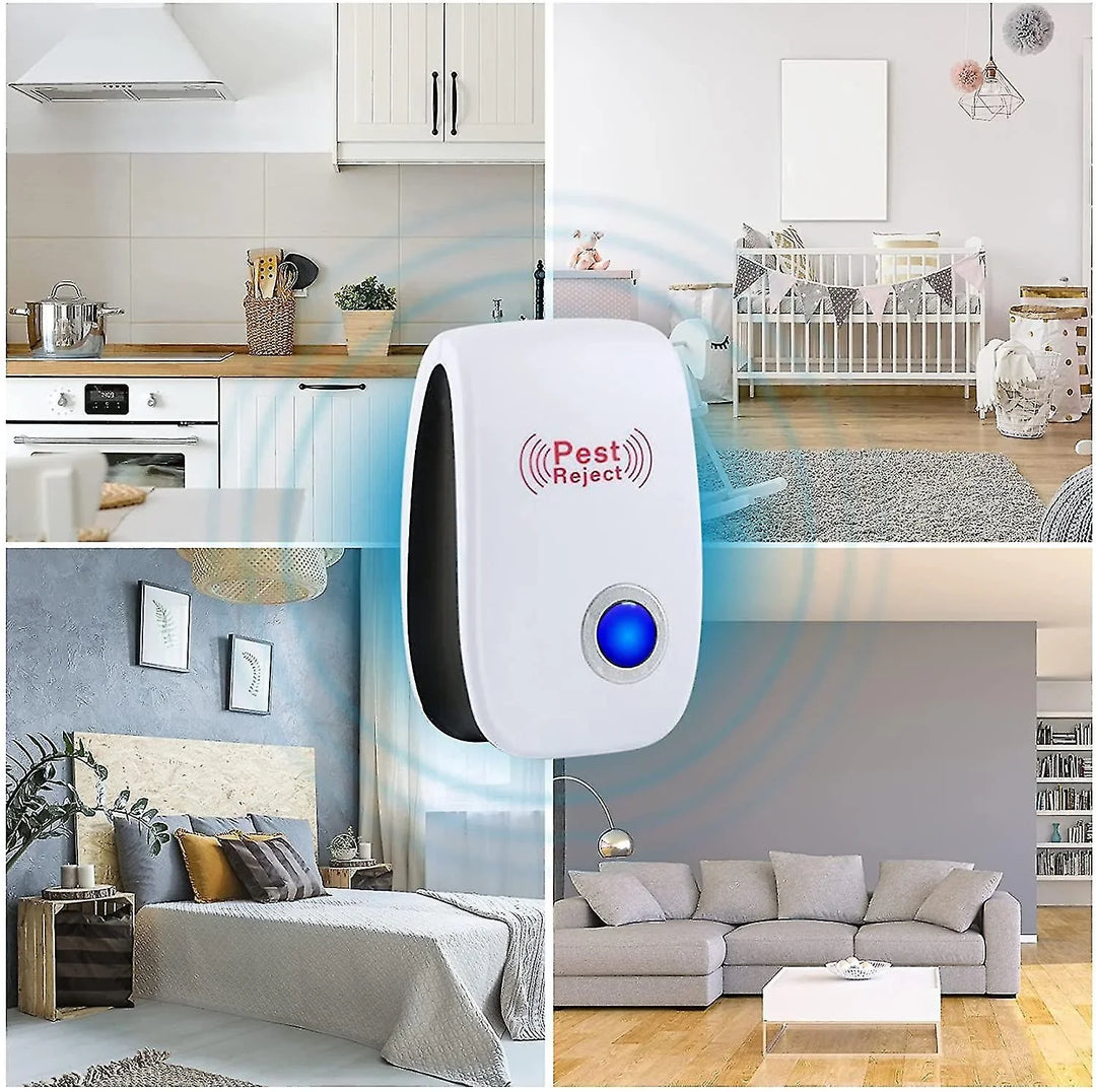 Ultrasoon & elektromagnetisch ongediertebestrijder. Plug-in model voor gifvrije en huisdierenveilige plaagdierbeheersing.