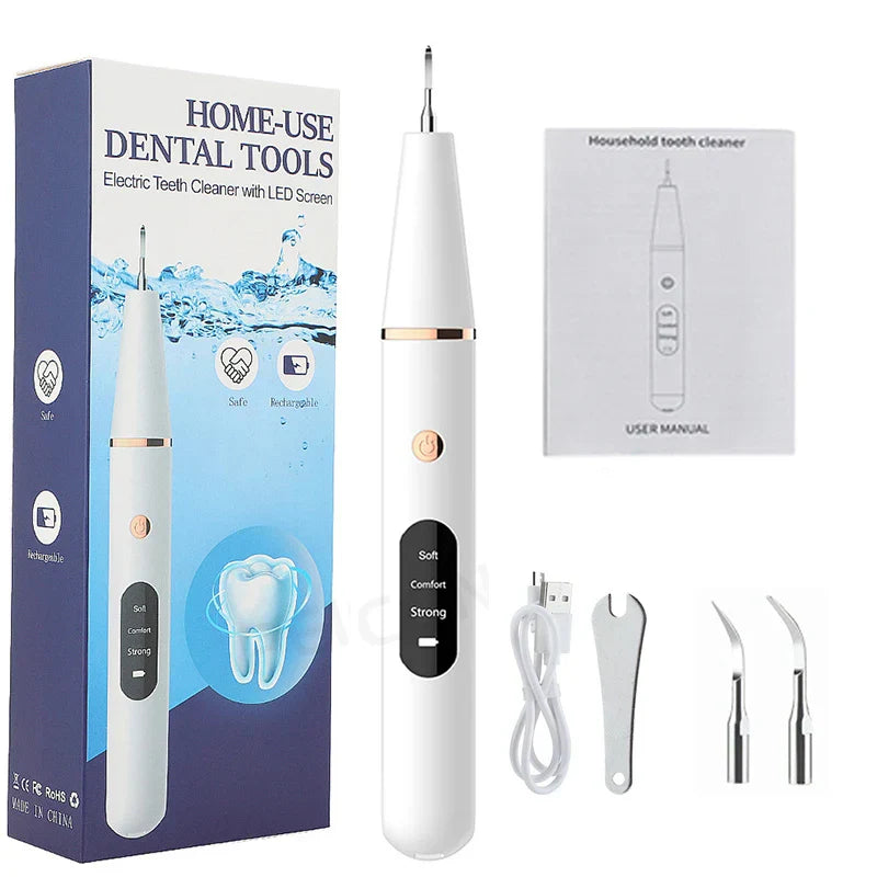 Krachtige ultrasone scaler SonicClean voor thuis: verwijdert hardnekkige tandsteen & plaque voor schone tanden.