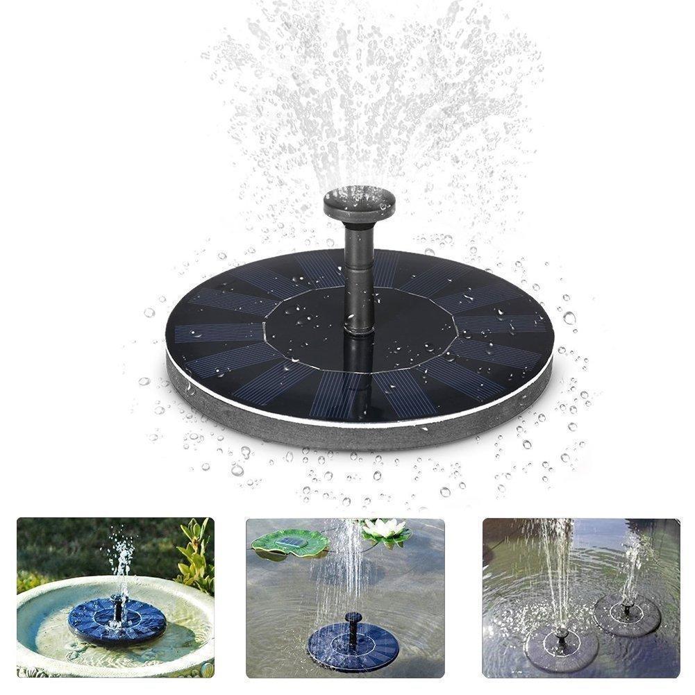 Milieuvriendelijke zonne-energie fonteinpomp voor de tuin met veelzijdige sproeiers, ideaal voor decoratieve waterspelen.