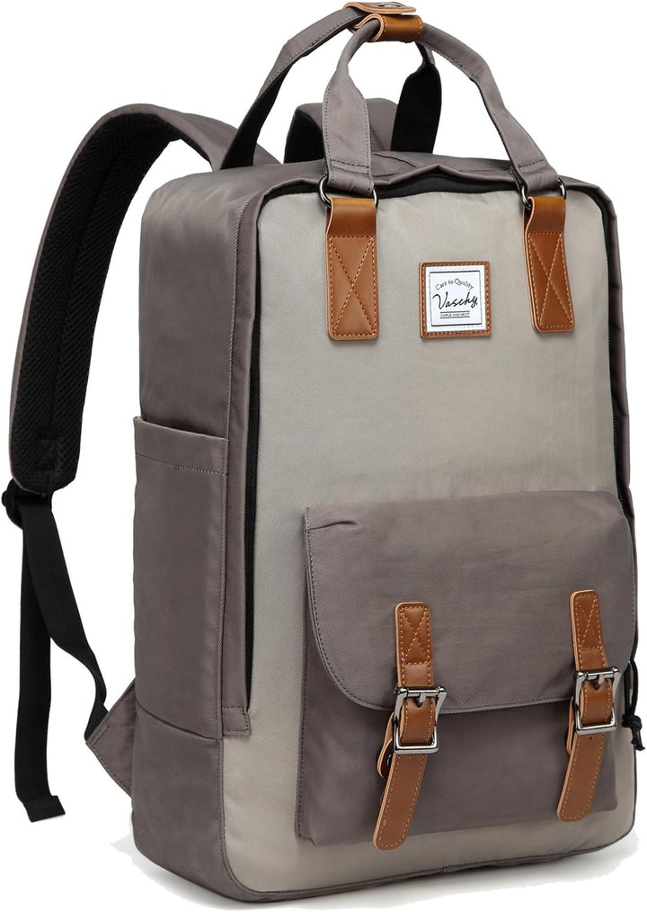 Uniseks 15.6" UrbanEase laptoprugzak, waterbestendig vintage design, met handige organisatievakken.