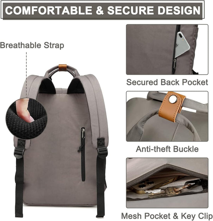 Stijlvolle 15.6" laptop schooltas/werktas UrbanEase, vintage design en waterbestendig, in diverse kleuren.