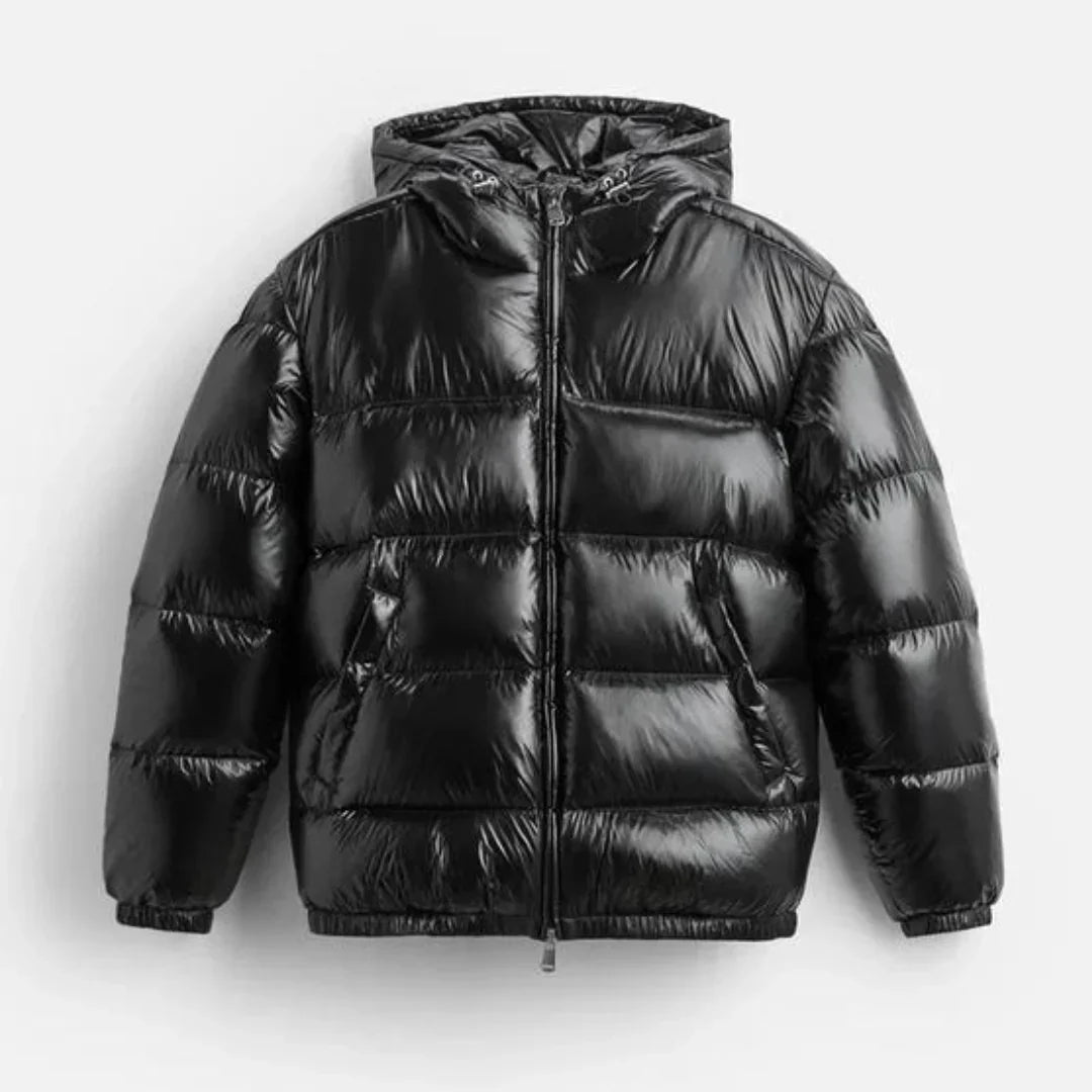 Stijlvol zwart uniseks donsjack Aspen. Warme en comfortabele pufferjack voor elke winterse gelegenheid.