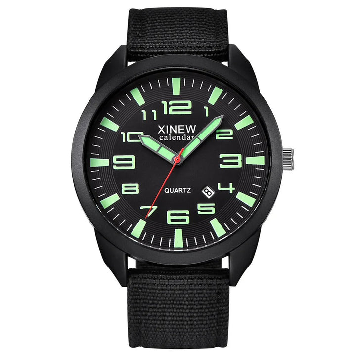 Uniseks Lumo quartz horloge met lichtgevende wijzerplaat en kalenderfunctie. Stijlvol modern accessoire voor dames & heren.
