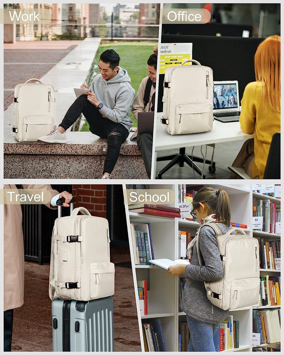 Waterdichte uniseks rugzak met handig schoenvak en geïntegreerde USB-poort; perfect voor reizen & dagelijks gebruik.