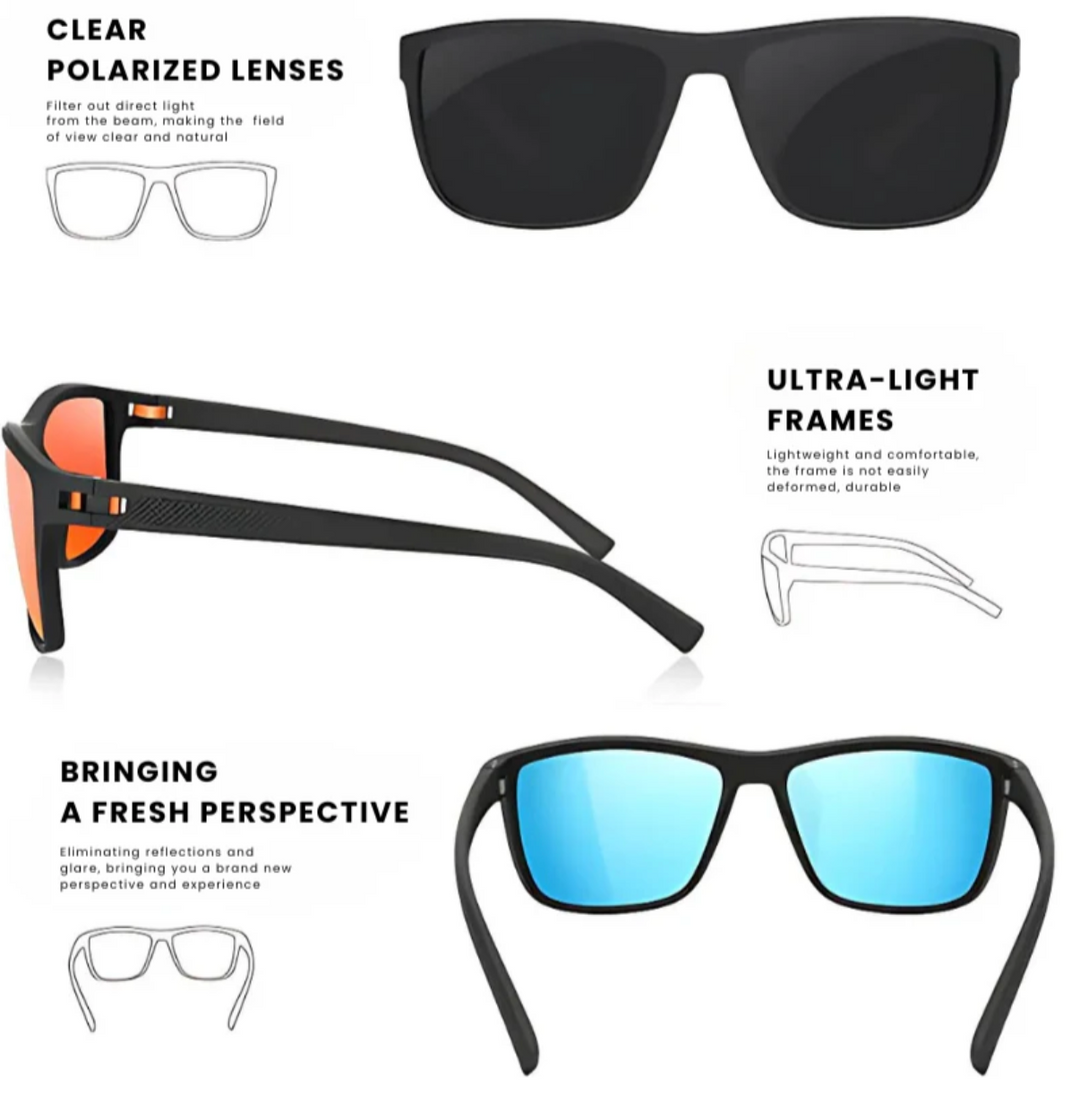 Drie unisex gepolariseerde zonnebrillen met UV400 bescherming, veelzijdig voor elke gelegenheid en outfit.
