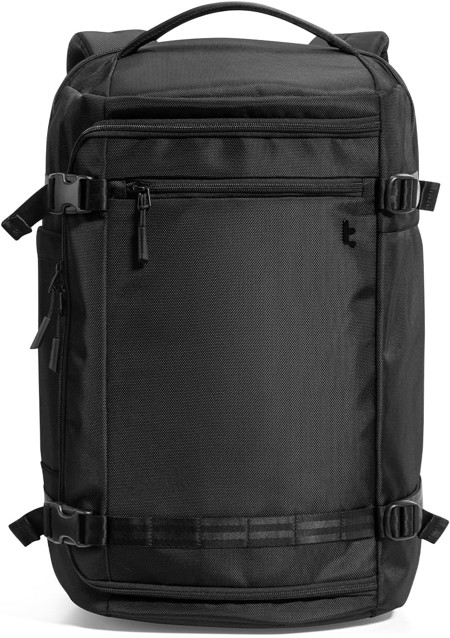 TSA-vriendelijke handbagage rugzak van 38L, makkelijk te openen bij security. Perfect voor reizen en citytrips.