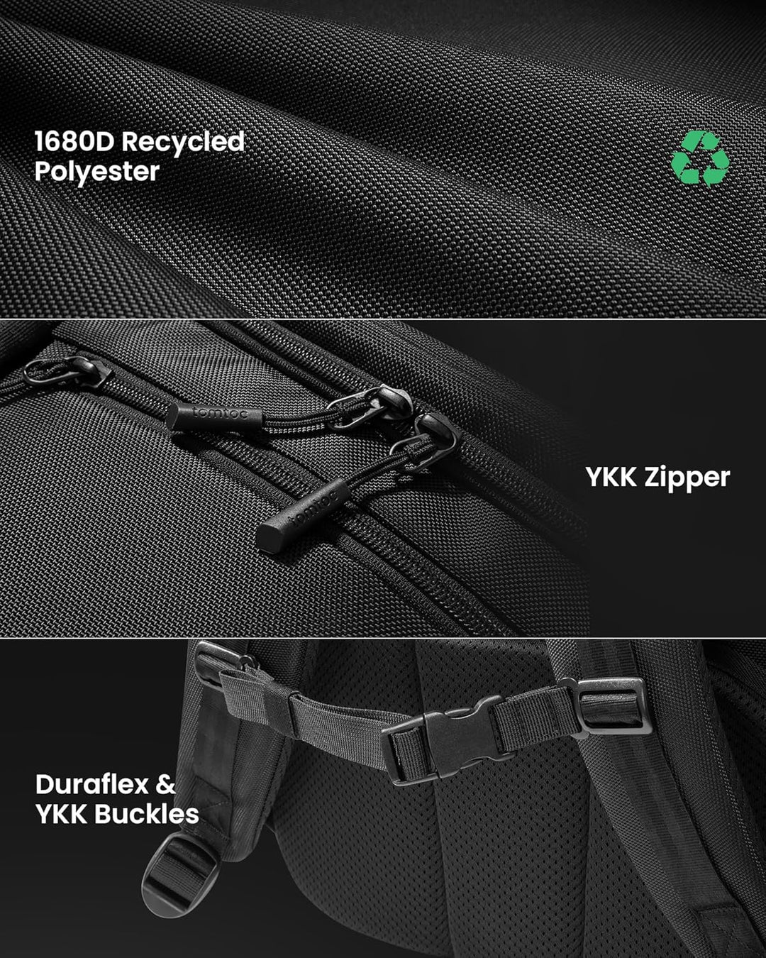 Unisex reisrugzak (38L) gedragen, toont comfort en ideale handbagage formaat voor vliegreizen.