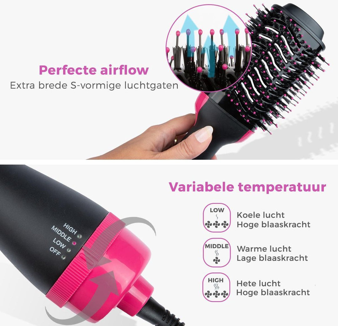 Professionele haarstyling met deze unisex 4-in-1 haardroger & volumizer. Voor prachtig haar met volume en glans.