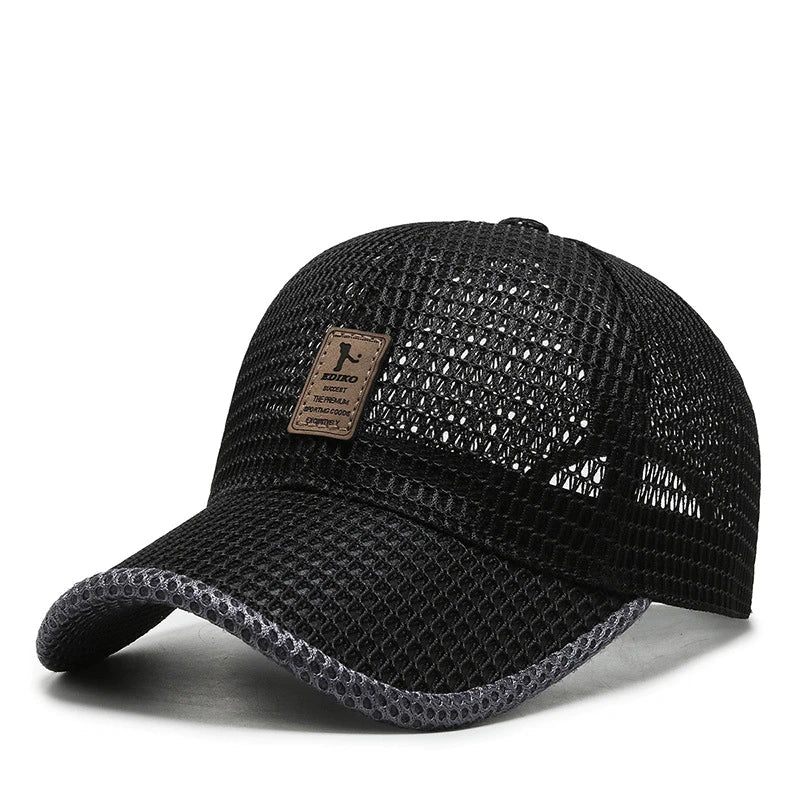Unisex AeroBreeze zomerpet, lichtgewicht en ademend mesh. Ideaal voor sport en buitenactiviteiten, houdt je koel in de zon.