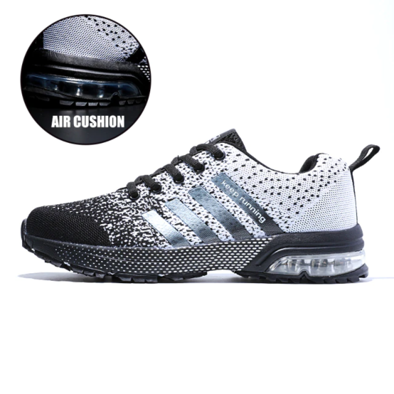 Close-up van de AeroFlex orthopedische sneakers, toont de hoogwaardige lichtgewicht materialen en afwerking.