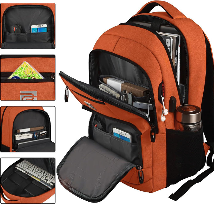 Duurzame unisex anti-diefstal laptoprugzak met USB-oplaadfunctie, voor school en kantoor.
