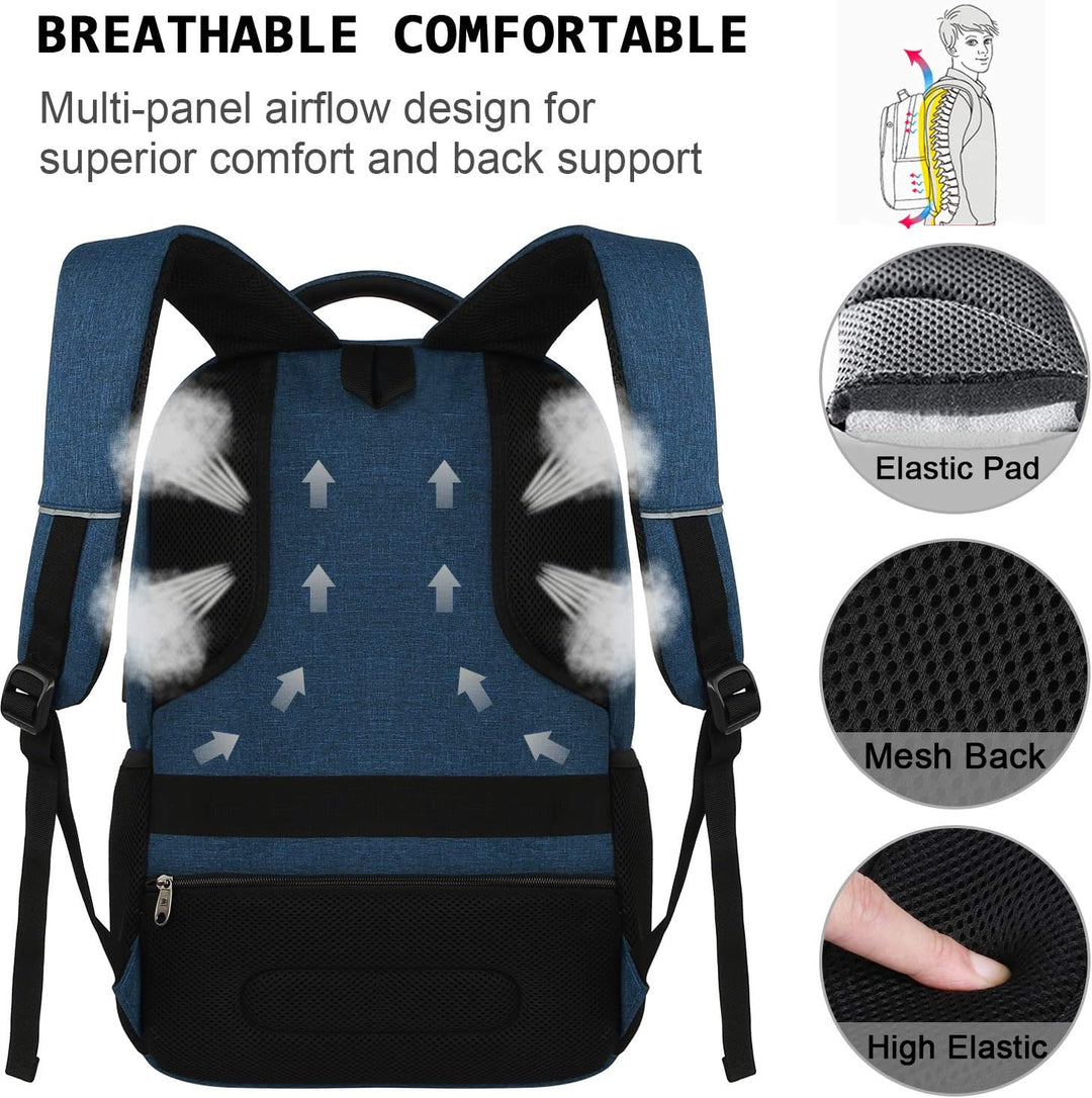 Compacte laptoprugzak met USB-poort, perfect voor dagelijks gebruik en veilig opbergen.