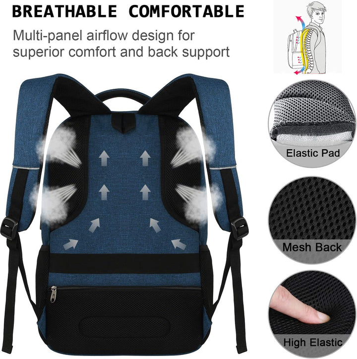 Compacte laptoprugzak met USB-poort, perfect voor dagelijks gebruik en veilig opbergen.