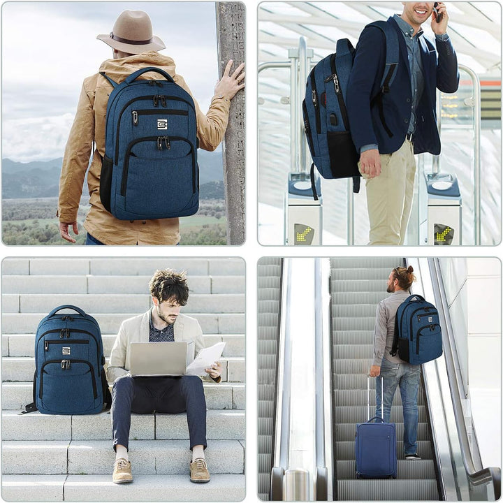 Waterafstotende unisex rugtas, ideaal als werk- of schooltas, met USB-laadfunctie.