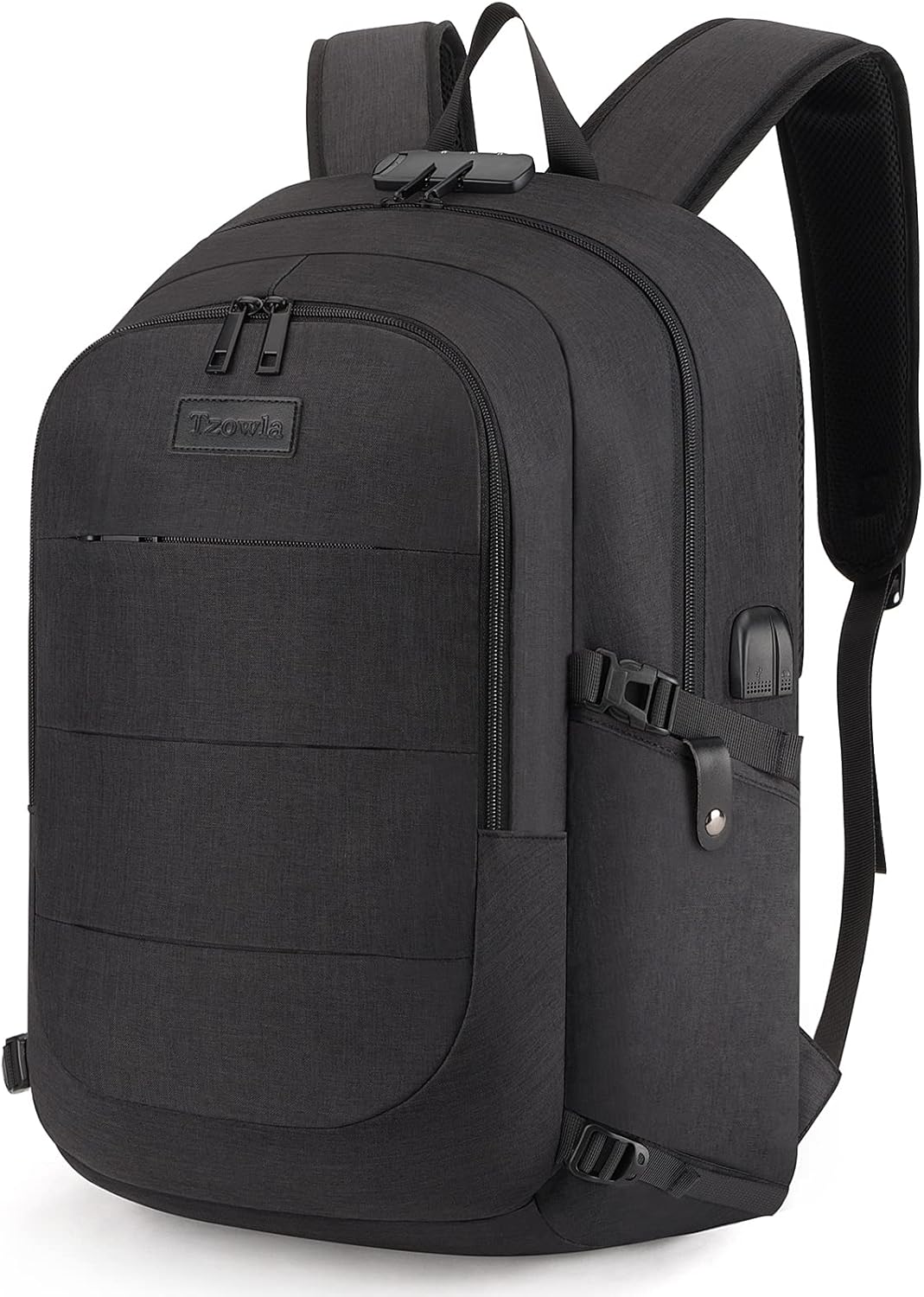 Unisex antidiefstal laptop rugzak met USB-poort, 30-50L. Ideaal voor veilig reizen.