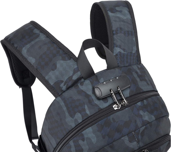 Grote zwarte antidiefstal rugzak met USB voor laptop, perfect voor werk, school of reis.