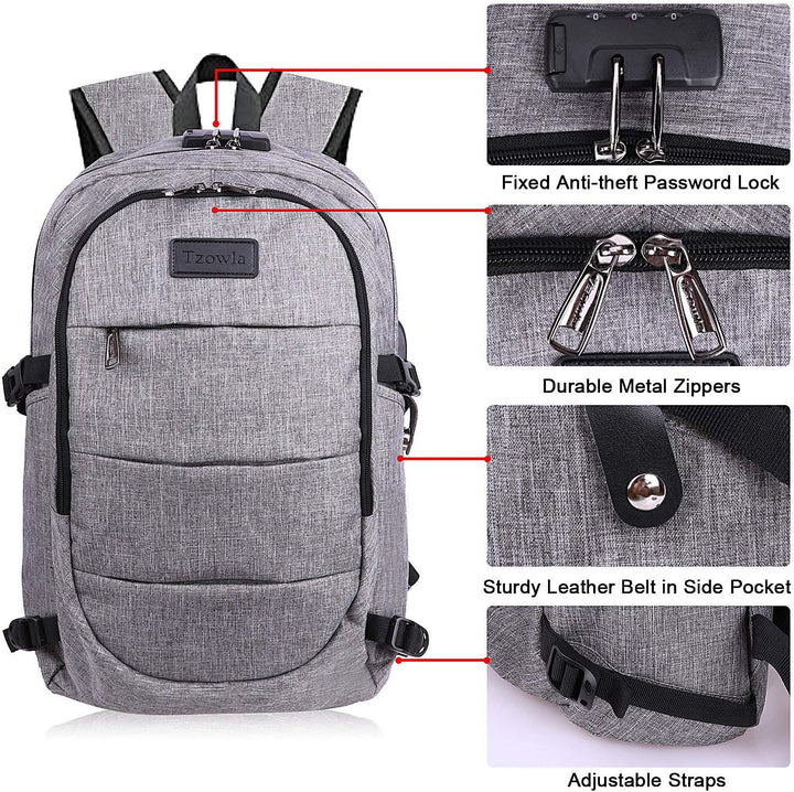 Duurzame 30-50L unisex rugzak met antidiefstal beveiliging en USB-interface.